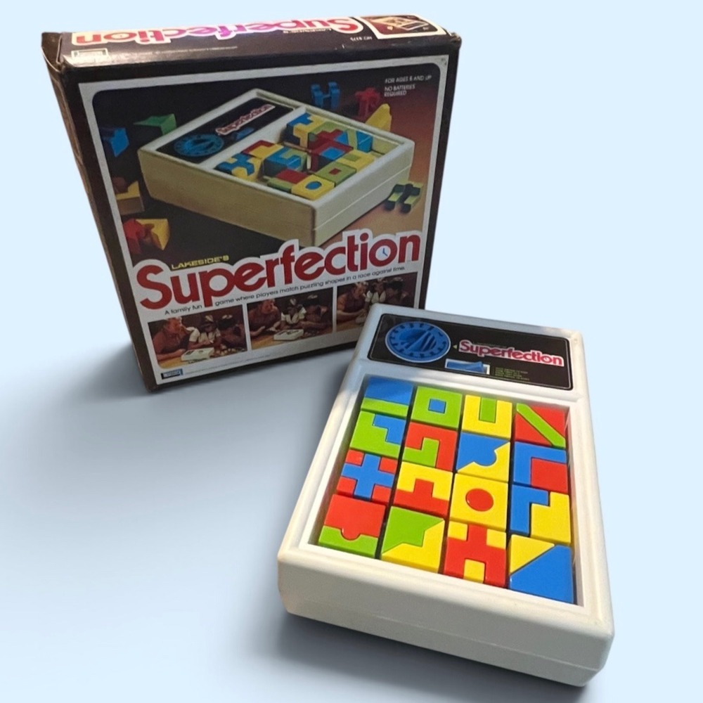 Vintage 1975 Lakeside Superfection Game and Box Retro Puzzle for Parts Only